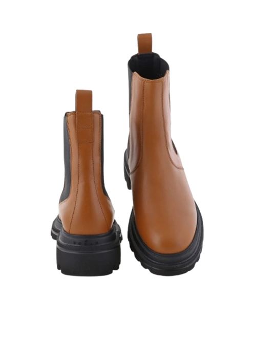 Stivaletti da donna con banda elastica color cuoio HOGAN | HXW6740FM006LOS018